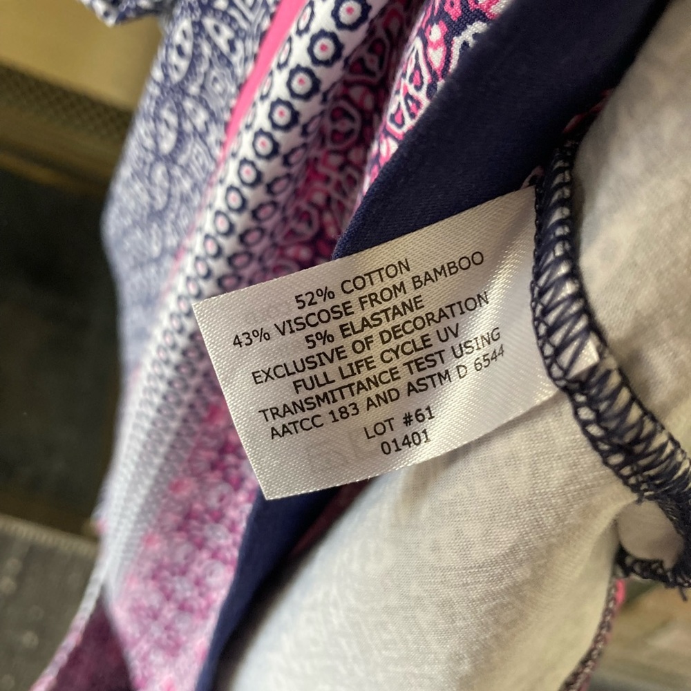 Coolibar Oceanside Tunic UPF 50 Coverup Dress in Blue & Pink - Size Small - Picture 7 of 9
